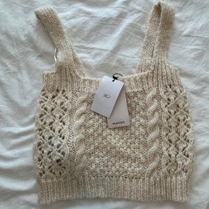 Mango Beige Knit Crop Top